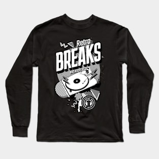 BREAKBEAT  - Retro Breaks Turntable (white/grey) Long Sleeve T-Shirt